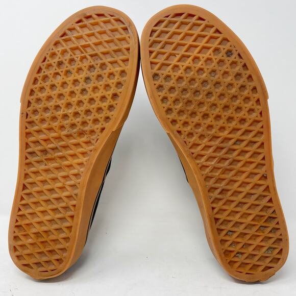 Vans Black Canvas Low Lace-Up Skate Shoes Gum Soles M6.5/W8 Leather - Picture 7 of 10